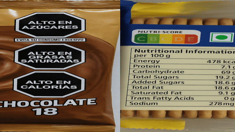 Comparison of food labels of India and Chile