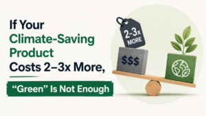 If your climate-saving product costs 2-3x more then green is not enough
